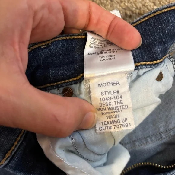 MOTHER The High-Waisted Runaway Jeans Teaming Up Blue Flare Jean Size 25 - Picture 7 of 10